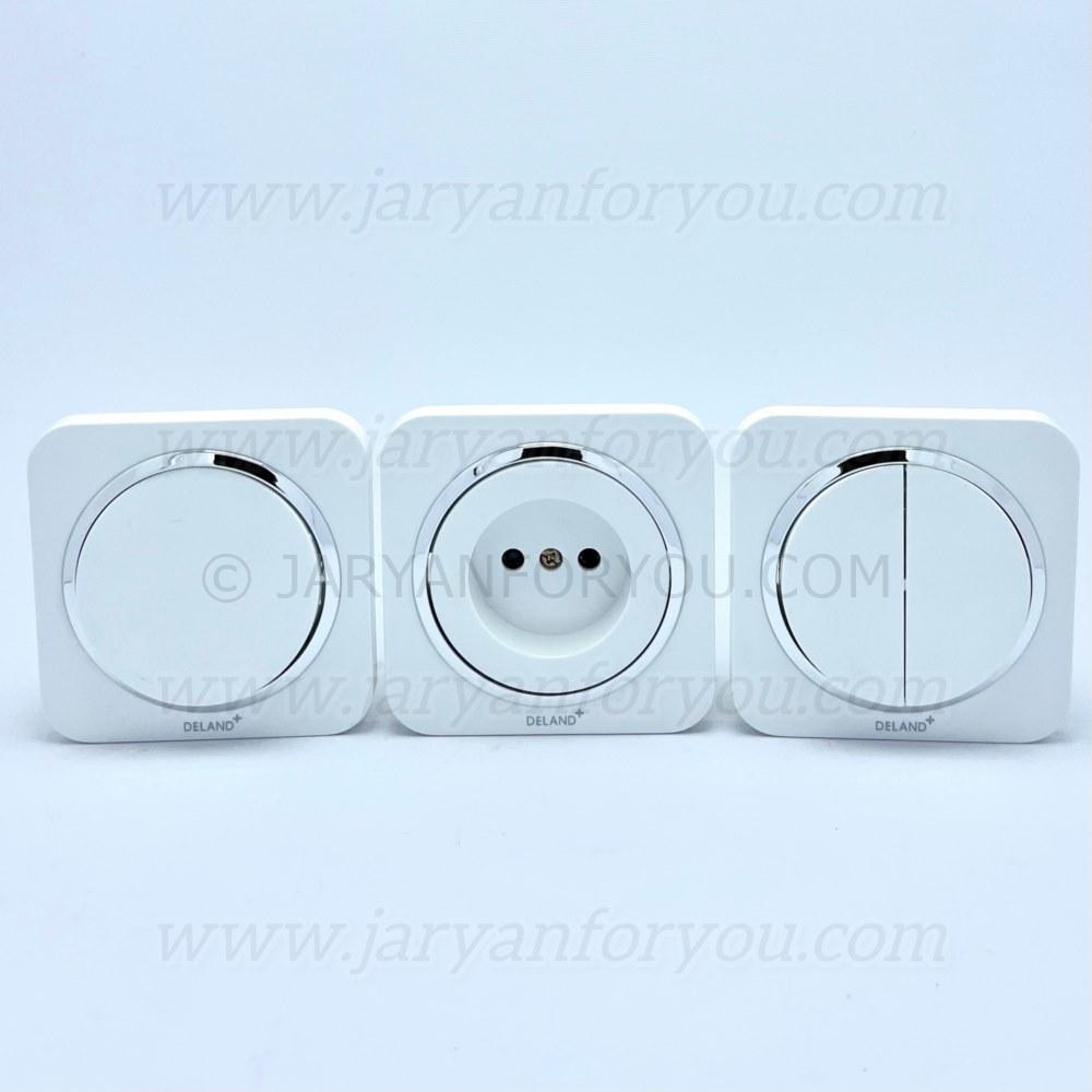 IMG_6449 - JRYN کلید و پریز دلند آدا سفید استیل - Image 1