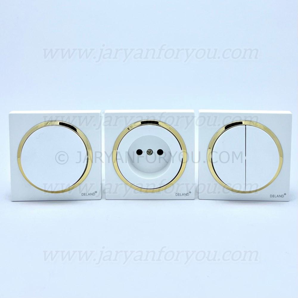 IMG_6453 - JRYN کلید و پریز دلند آوا سفید طلایی - Image 1