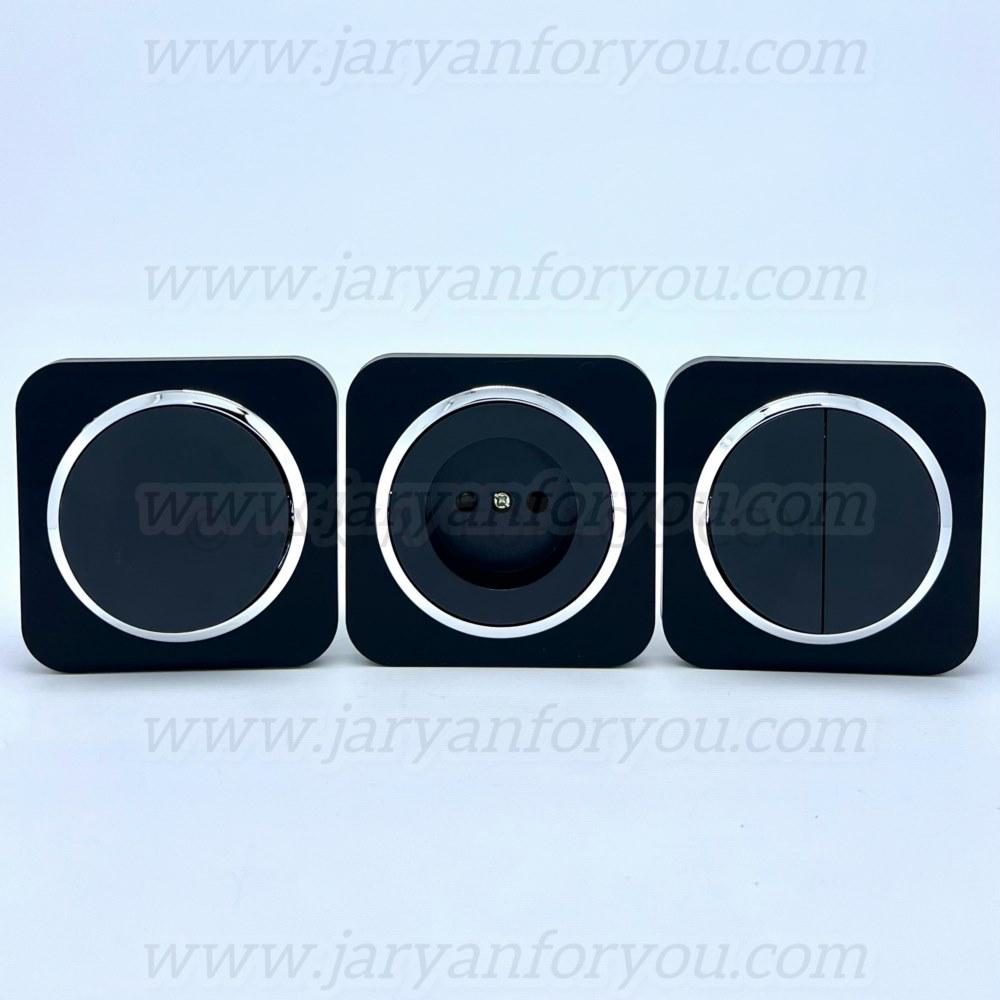 IMG_6753 - JRYN کلید و پریز دلند آوا مشکی استیل گلس - Image 1