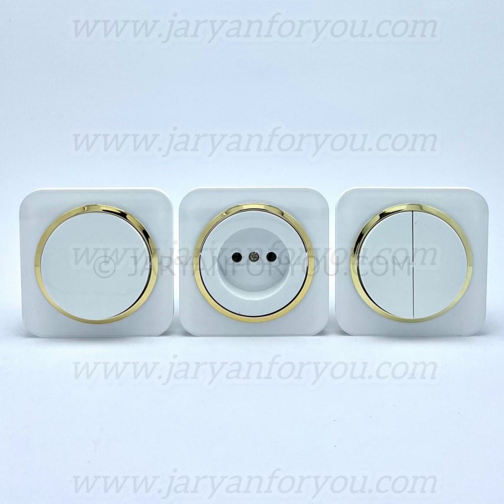 IMG_6767 - JRYN کلید و پریز دلند آدا سفید طلایی گلس - Image 1