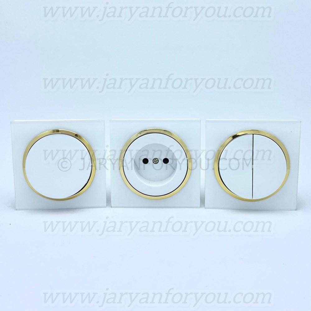 IMG_6770 - JRYN کلید و پریز دلند آوا سفید طلایی گلس - Image 1