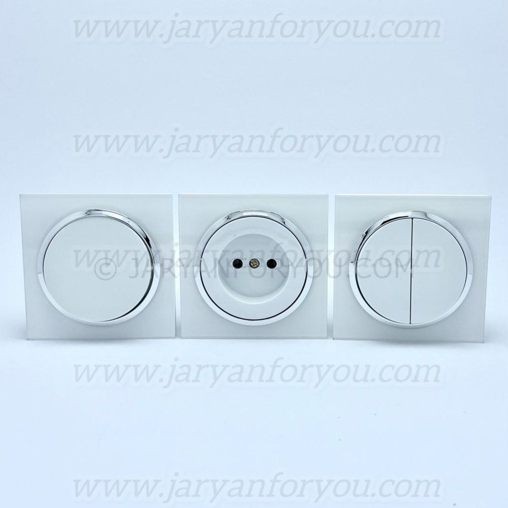 IMG_6771 - JRYN کلید و پریز دلند آوا سفید استیل گلس - Image 1