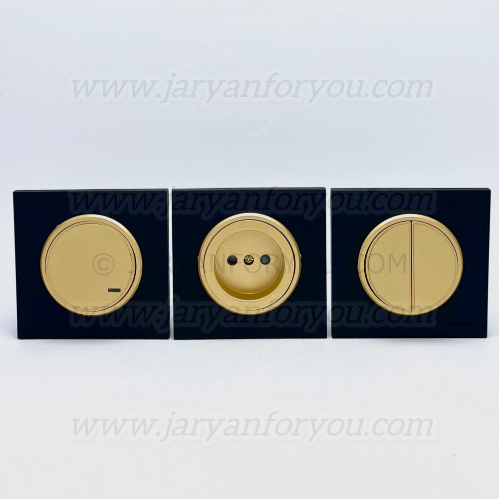 IMG_6856 - JRYN کلید و پریز ویرا آلفا طلایی/طلایی/مشکی گلس - Image 1
