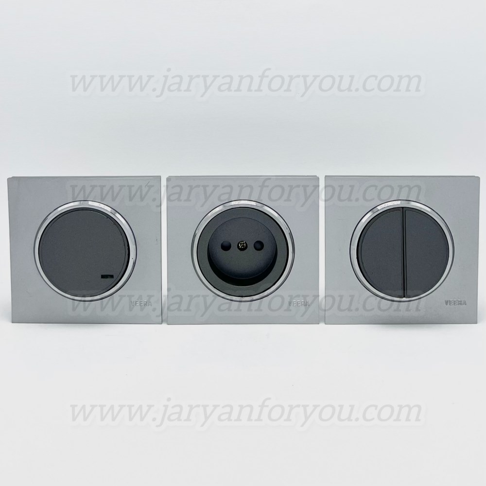 IMG_6861 - JRYN کلید و پریز ویرا آلفا نوکمدادی/استیل/نقره ای گلس - Image 1