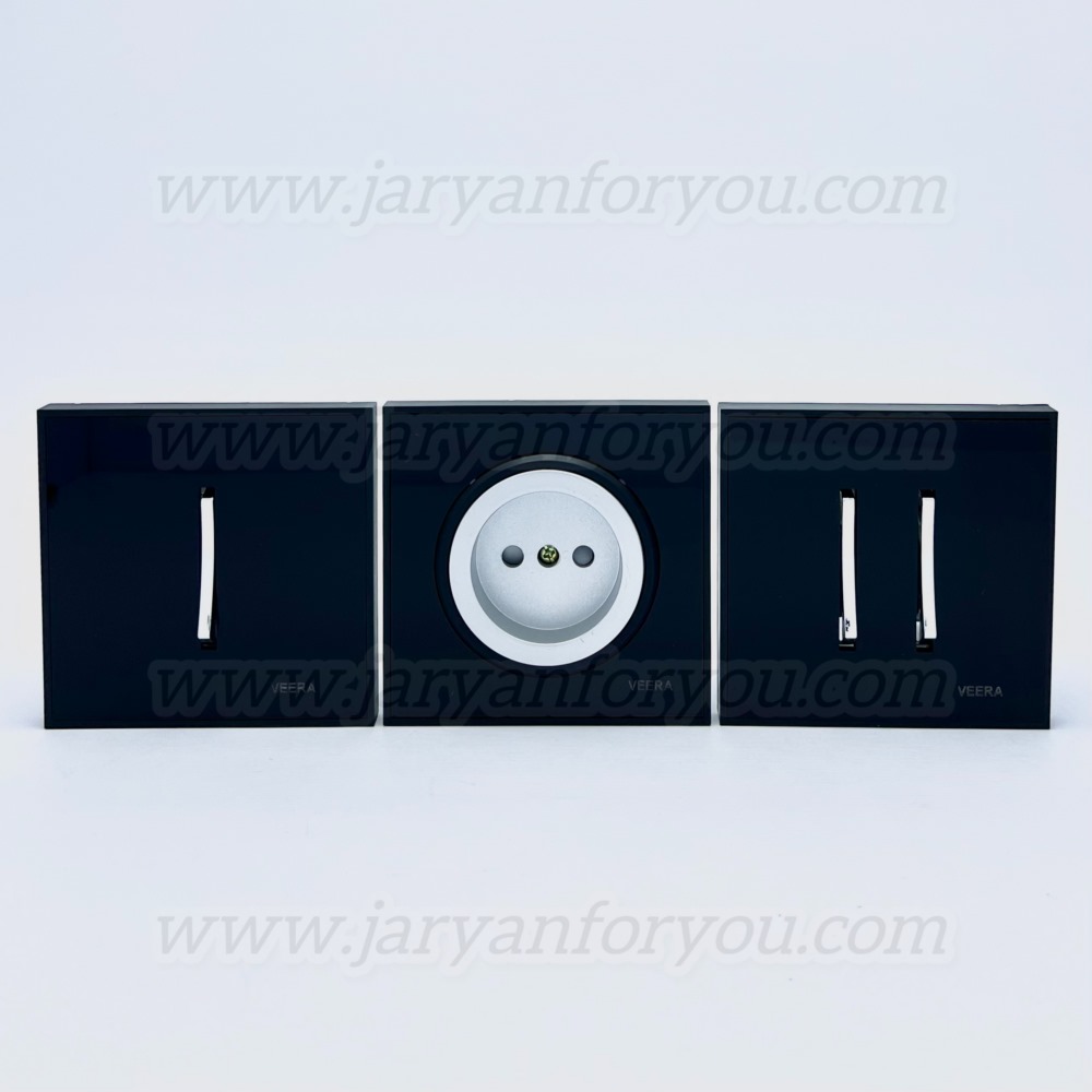 IMG_8378 - JRYN کلید و پریز ویرا خطی نقره ای/مشکی/مشکی - Image 1