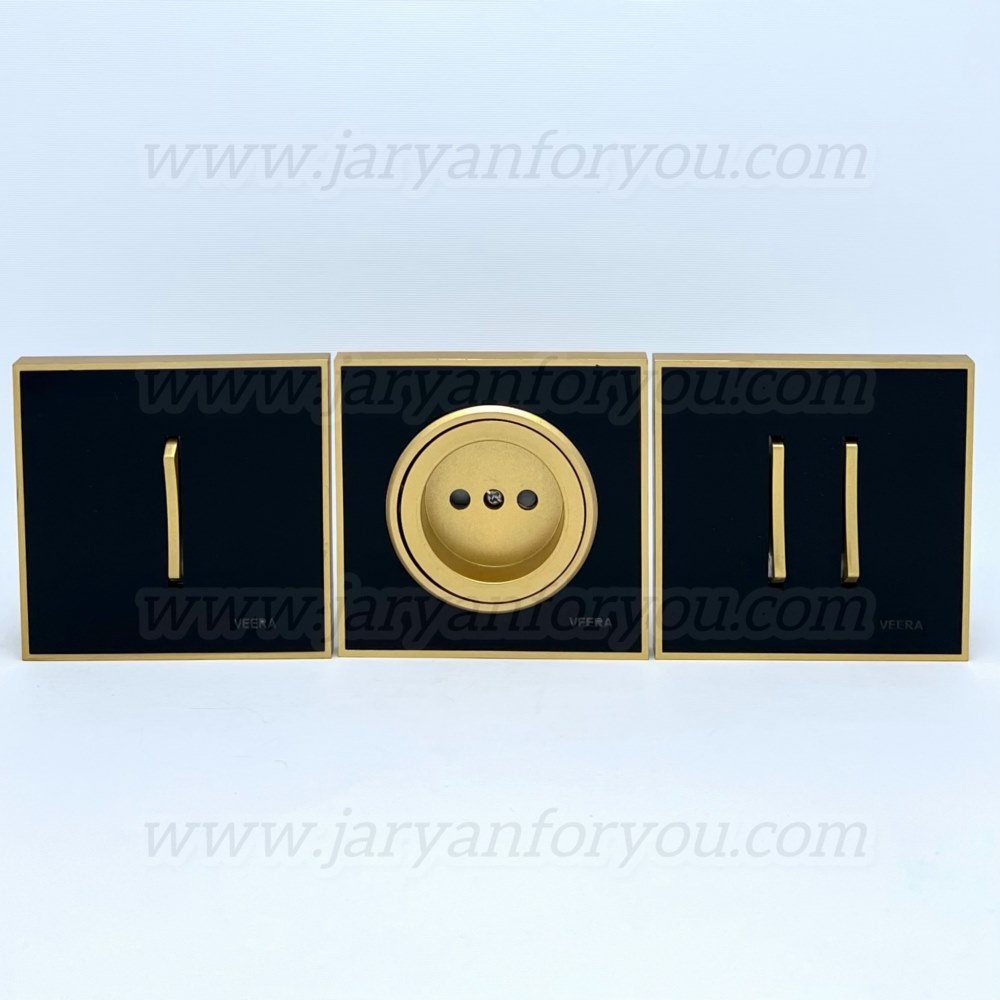 IMG_8400 - JRYN کلید و پریز ویرا خطی طلایی/مشکی/طلایی - Image 1