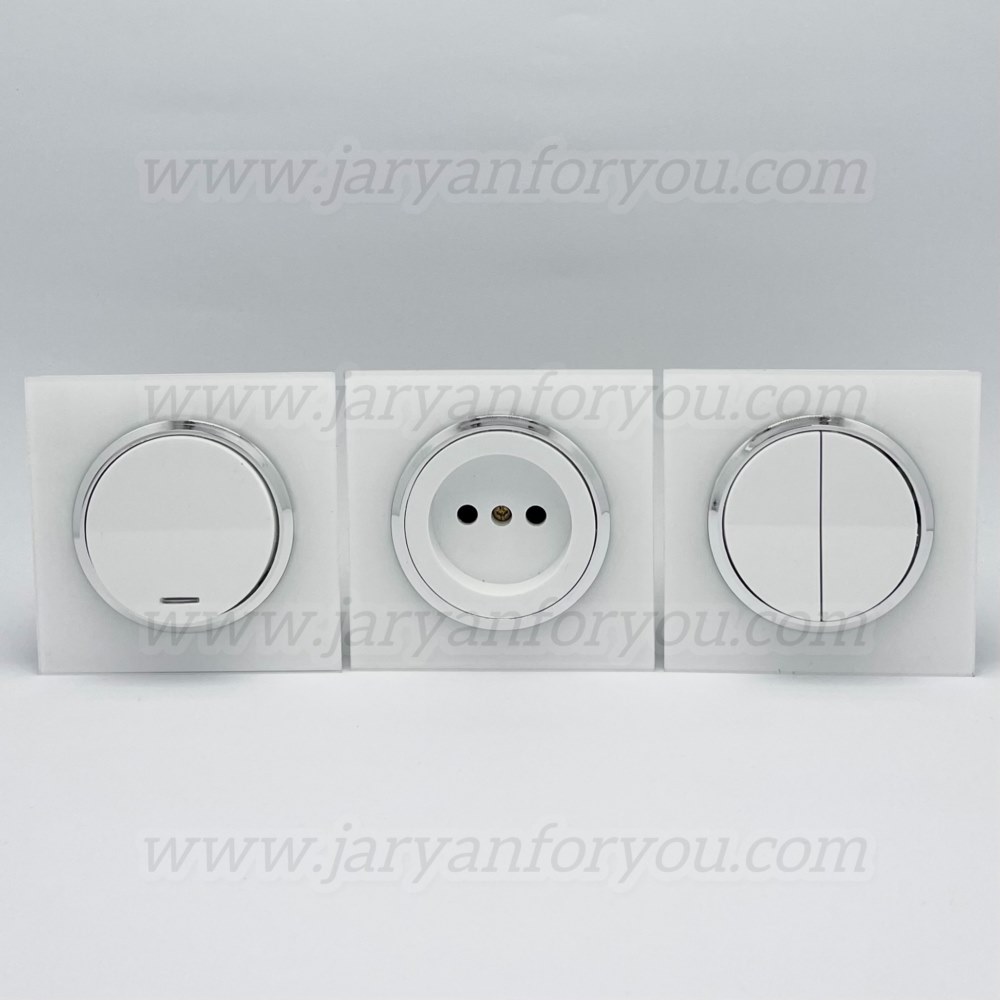 IMG_8690 - JRYN کلید و پریز ایران اسپادانا سفید/استیل - Image 1