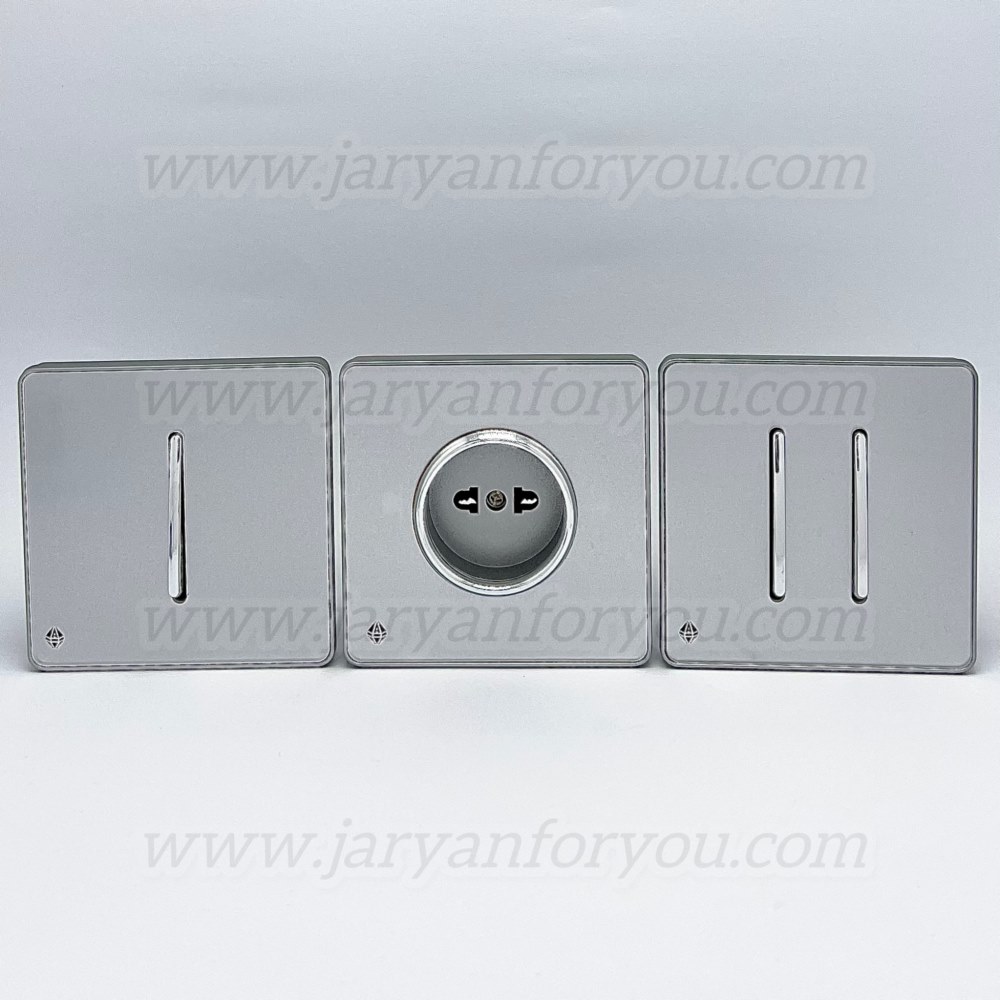 IMG_8708 - JRYN کلید و پریز آسیا خطی گلس نقره ای استیل - Image 1