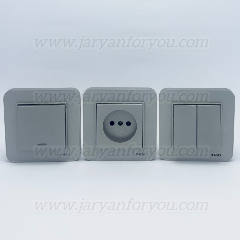 IMG_8726 - JRYN کلید و پریز ایران ارس نقره ای ساده - Image 1