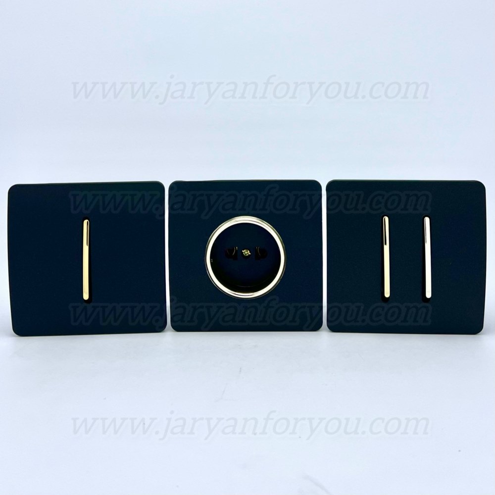 k4t - JRYN کلید و پریز آسیا خطی مشکی طلایی - Image 1