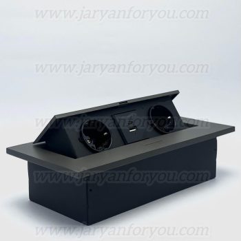 پریز مخفی کابینتی 2پریز+USB وارداتی نوک مدادی