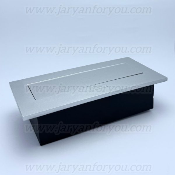 پریز مخفی کابینتی 2پریز+USB وارداتی نقره ای - Image 2