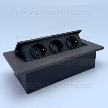 پریز مخفی کابینتی 3پریز وارداتی نقره ای