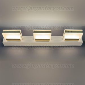 چراغ دیواری سرویس سه شعله مستطیل سفید